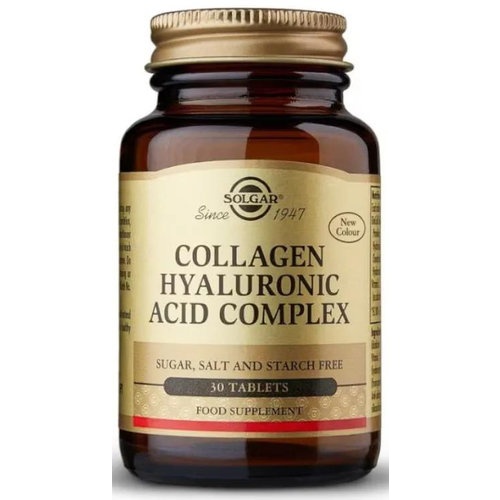 Solgar acido hialuronico complex con colageno 120 mg 30 comprimidos