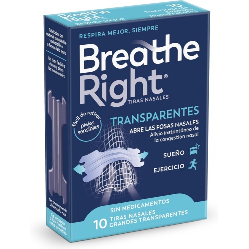 Breathe right transparentes  10 unidades talla grande