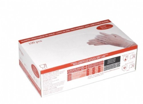 Guantes de Vinilo sin polvo talla L (100 ud)