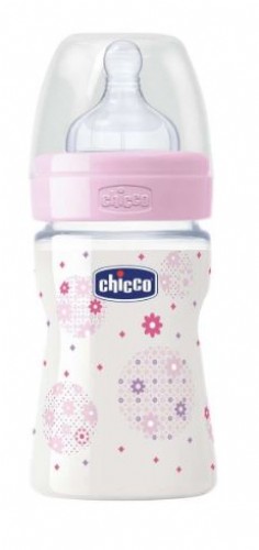 Chicco Biberón Well-Being Silicona flujo normal 0m+ rosa 150ml