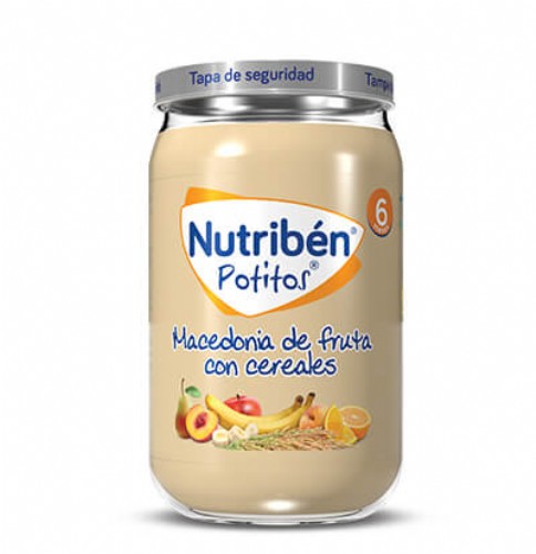 Nutribén Potito Macedonia de frutas con cereales +6m (235 g)