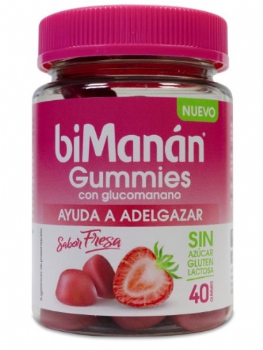 biManán Gummies con Glucomanano sabor fresa 40 ud
