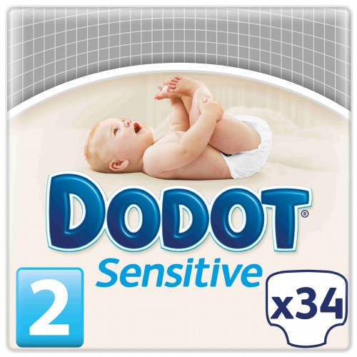 Dodot Sensitive Plus Recién Nacido T- 2  4- 8 kg (34 ud)
