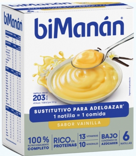 BiManán Natillas BeSlim Sabor Vainilla (6 sobres)
