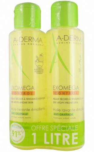 A-Derma Exomega Control Aceite Limpiador emoliente (500 ml x 2 envases)A-Derma Exomega Control Aceite Limpiador emoliente (500 ml x 2 envases)
