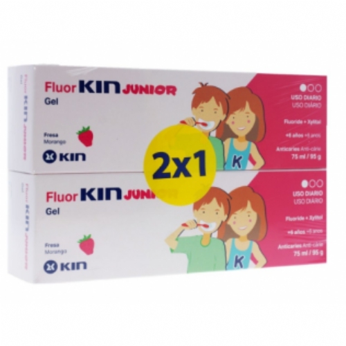 Fluor KIN Junior Gel Dentífrico Fresa (75 ml)