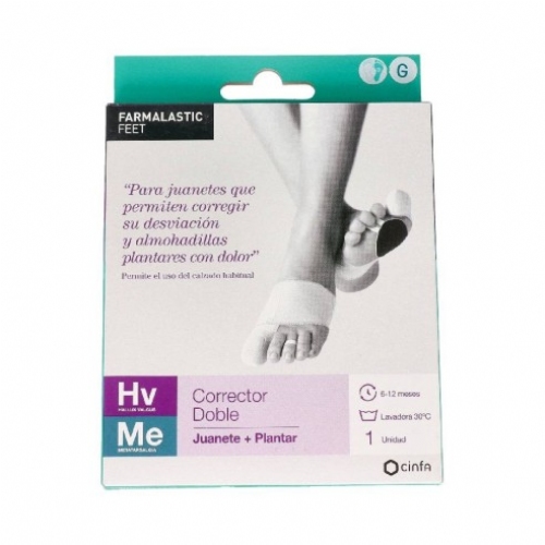 Corrector doble juanetes y plantar - farmalastic feet (pie derecho talla grande)