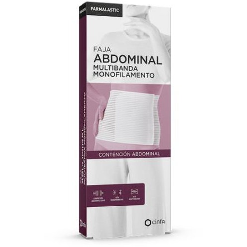 Faja abdominal multibanda monofilamento - farmalastic (1 unidad talla pequeña color blanco)