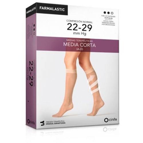 Media corta (a-d) compresion normal - farmalastic puntera cerrada (2 unidades talla reina plus color