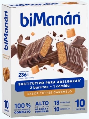 BiManán Barritas BeSlim Toffee Caramelo (10 ud)