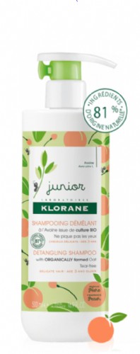 Klorane Junior Champú Desenredante a la avena Melocotóon (500 ml)