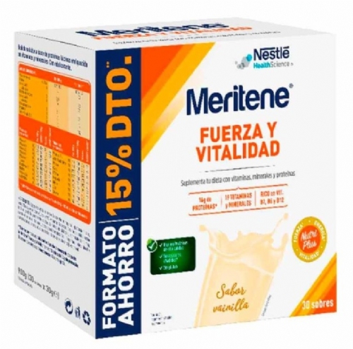 Meritene Batido Fuerza y Vitalidad sabor vainilla pack 30 sobres