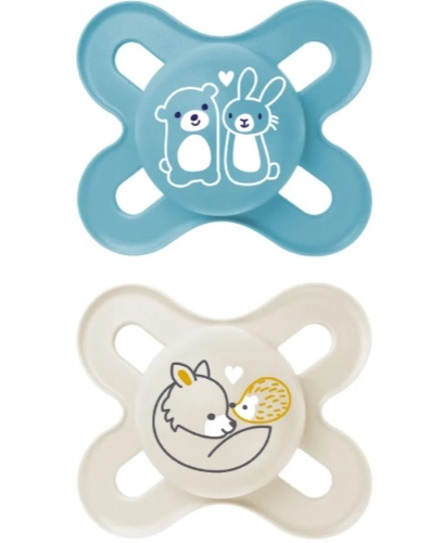 MAM Start Chupete látex ortodóntico color azul (0 - 2 meses 2 ud)