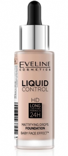 Eveline Maquillaje Matificante Liquid Control HD Mat 020 Rosa Beige 32ml