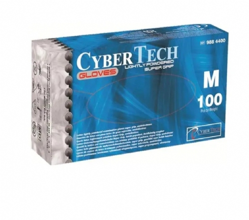 Guante latex con polvo cybertech