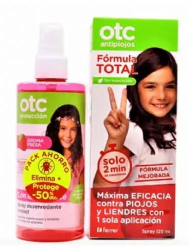 OTC Pack Fórmula Total Antipiojos 125 ml + Spray Desenredante 250 ml Fresa