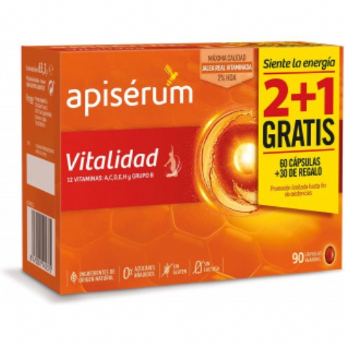 Apiserum vitalidad (3 envases 30 capsulas blandas pack ahorro 3 meses)