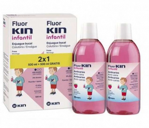 Fluorkin Infantil Enjuague fresa 500 promo 2x1