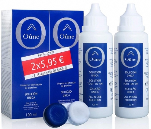 Duplo Oûne solución única lentes de contacto blandas 2 envases x 100 ml