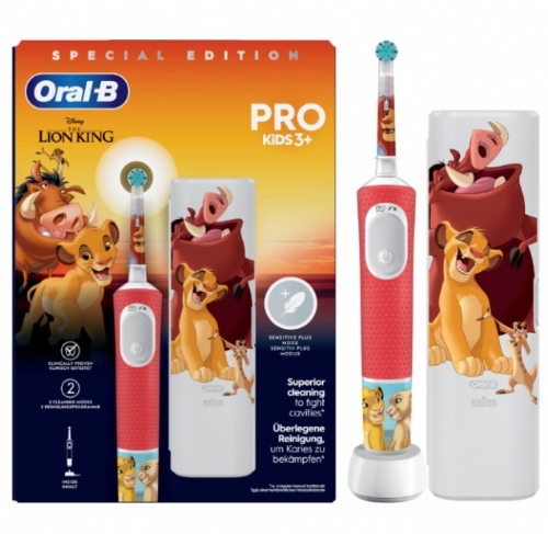 Oral-B Cepillo Dental Eléctrico Vitality Pro Kids 3+ Recargable infantil Rey León