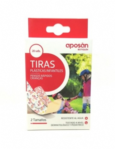 Aposan botiquin tiras plasticas infantiles (20 unidades 2 tamaños unicornios)