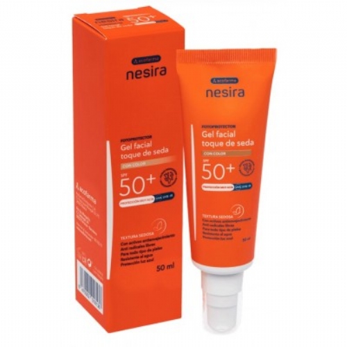 Acofarderm gel facial toque de seda color spf 50+ (1 tubo 50 ml)