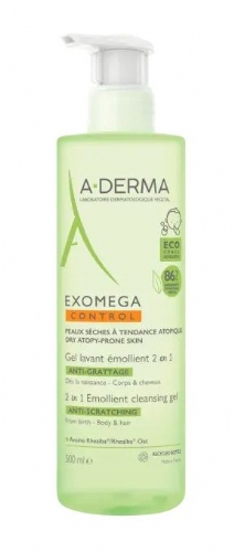 A-derma exomega control gel limpiador emoliente (1 envase 500 ml)