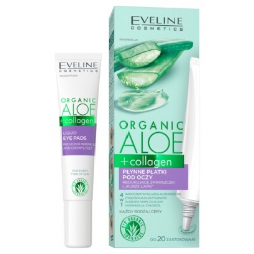 Organic aloe + collagen parche ojos arrugas y patas de gallo 20 aplic