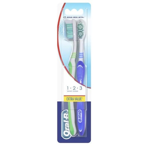 Oral-B Cepillo 123 Shiny Clean Duo Medio (2 ud)