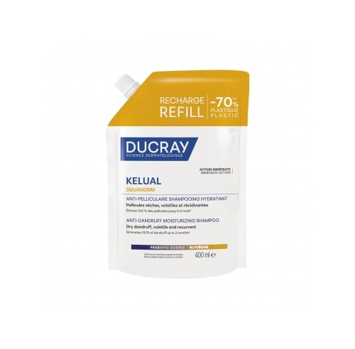 Ducray Kelual Squanorm Champú Tratante Caspa seca Recarga 400 ml 