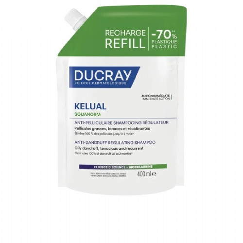Ducray Kelual Squanorm Champú Tratante Caspa Grasa Recarga 400 ml