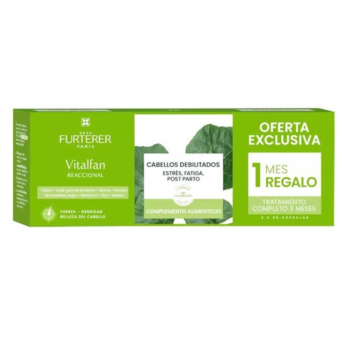 René Furterer Vitalfan anticaída reaccional (3 envases x 30 cápsulas)
