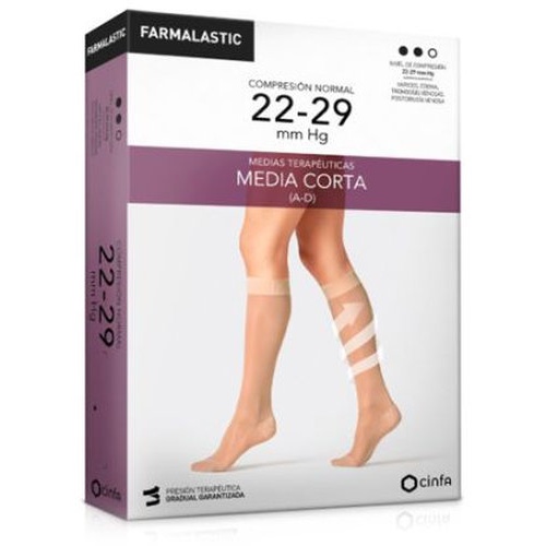 Media corta (a-d) compresion normal farmalastic puntera cerrada 2 unidades talla extragrande color b