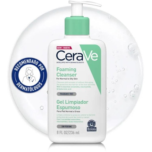 cerave gel limpiador espumoso 236ml