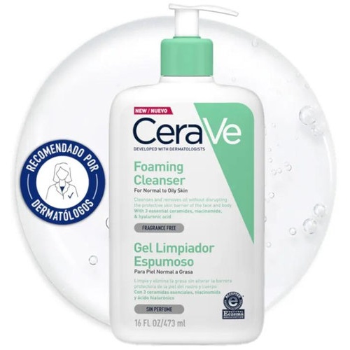 cerave gel limpiador espumoso 473ml