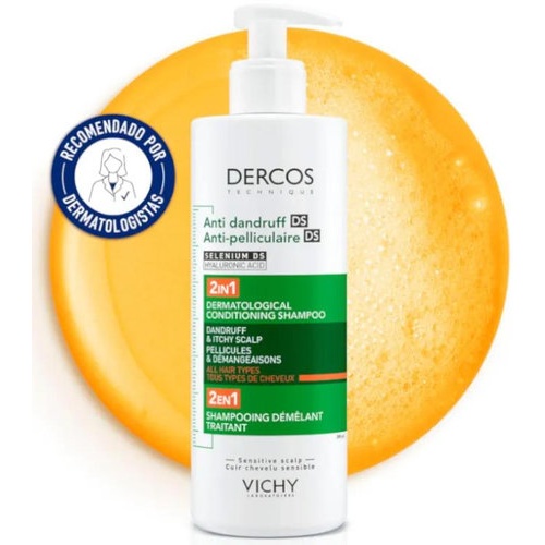 Dercos champu anticaspa 2 en 1 (1 envase 390 ml)