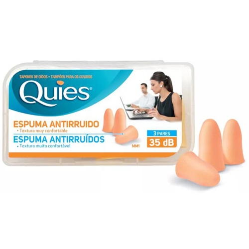 Quies Tapones Oidos de Espuma Color Carne (6 ud)