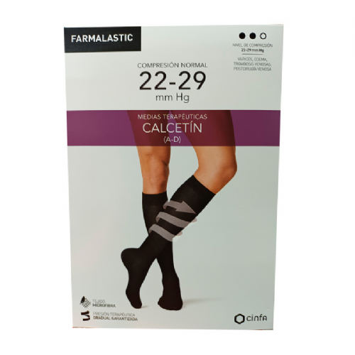 Calcetin (a-d) compresion normal - farmalastic (2 unidades talla mediana color negro)