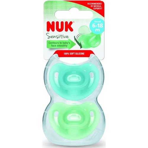 Chupete silicona nuk sensitive 6 - 18 meses 2 unidades - nuk sensitive