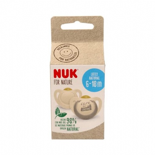 NUK Chupete Látex Nature 6 - 18 meses (Pack 2 unidades)