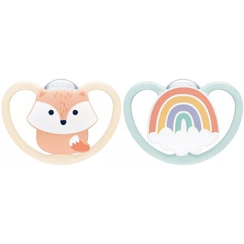 Chupete silicona nuk space 0 - 6 meses 2 unidades zorro rosa - nuk space