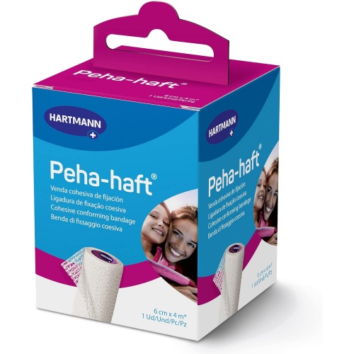 Venda elastica cohesiva peha-haft latex free 1 unidad 4 m x 6 cm - peha-haft latex free