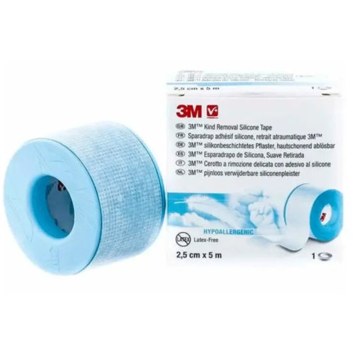Esparadrapo hipoalergico silicona  1 rollo 5 m x 2,5 cm