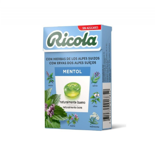 Ricola caramelos sin azucar (1 envase 50 g sabor mentol)