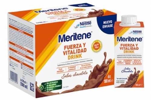 Meritene fuerza y vitalidad drink 6 botellas 180 ml sabor chocolate