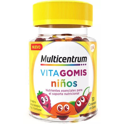 Multicentrum vitagomis niños (30 caramelos de goma sabor frutos cereza naranja y fresa/frambuesa)