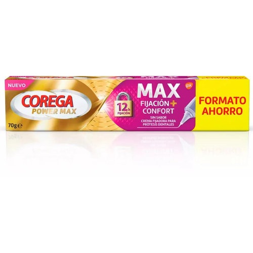 Corega Max Fijación + confort Sin sabor 70 g