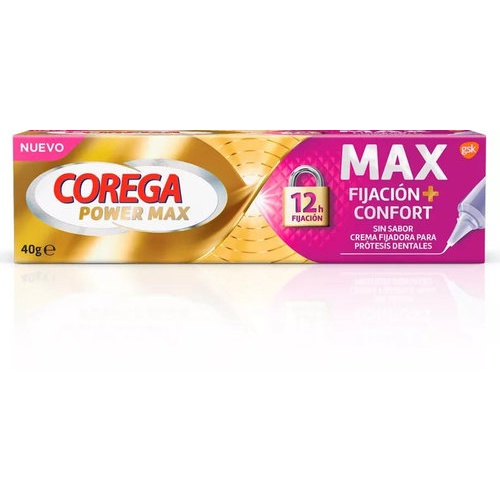 Corega Max Fijación + confort Sin sabor 40 g