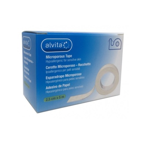 Alvita Esparadrapo hipoalérgico Microporoso 5 m x 2,5 cm 1ud