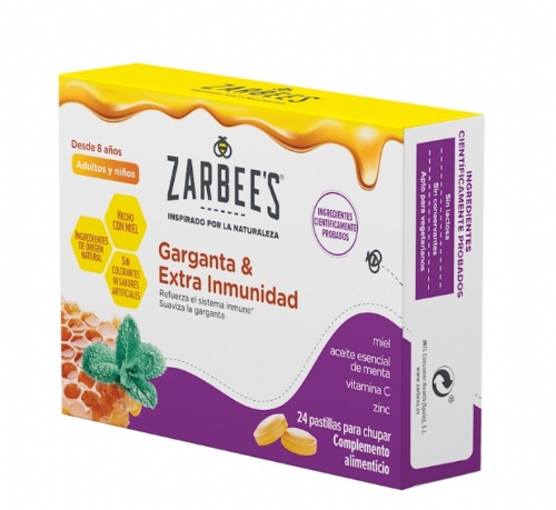 Zarbees garganta y extra inmunidad (24 pastillas para chupar)